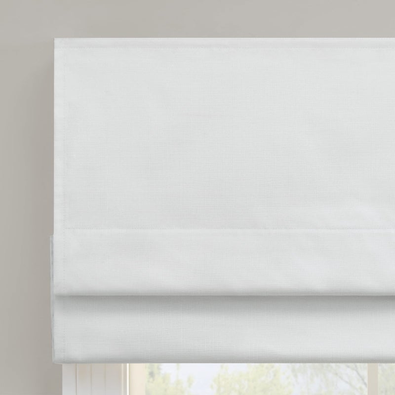 Eclipse Kylie Total Privacy Blackout Cordless Lined Window Roman Shade for Living Room, 33 in x 64 in, White - Image 3