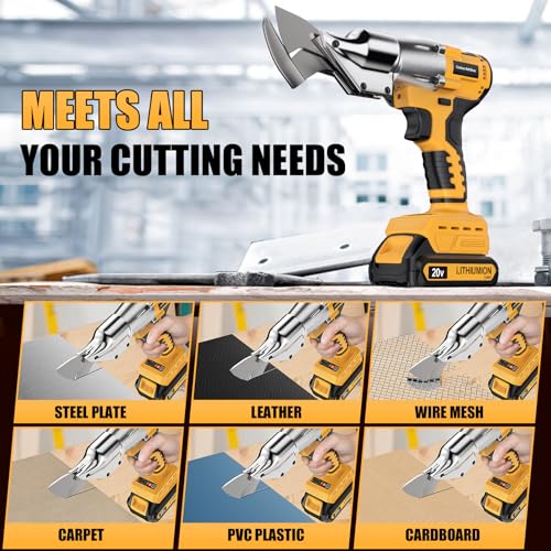 Labfintom Cordless Sheet Metal Cutter Brushless Compatible with Dewalt 20v Max Battery(Tool Only), Metal Shears 360 Degree Pivoting Head for Cutting Stainless Sheet, Metal, Iron, 221 Ft-Lbs - Image 4