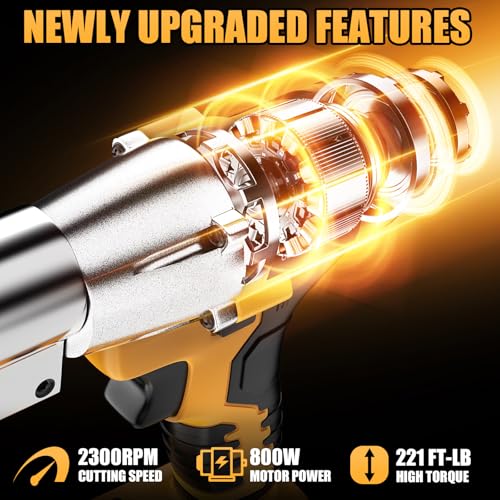 Labfintom Cordless Sheet Metal Cutter Brushless Compatible with Dewalt 20v Max Battery(Tool Only), Metal Shears 360 Degree Pivoting Head for Cutting Stainless Sheet, Metal, Iron, 221 Ft-Lbs - Image 5