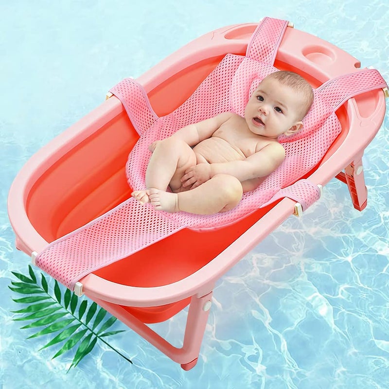 PENINSULA LOVE Baby Bath Seat Support Net Newborn Bath Cushion Pad Anti-Slip Infant Bathtub Sling Shower Mesh Mat Soft Bath Net Bath Pillow Adjustable Shower Pad for 0-18 Months - Image 2