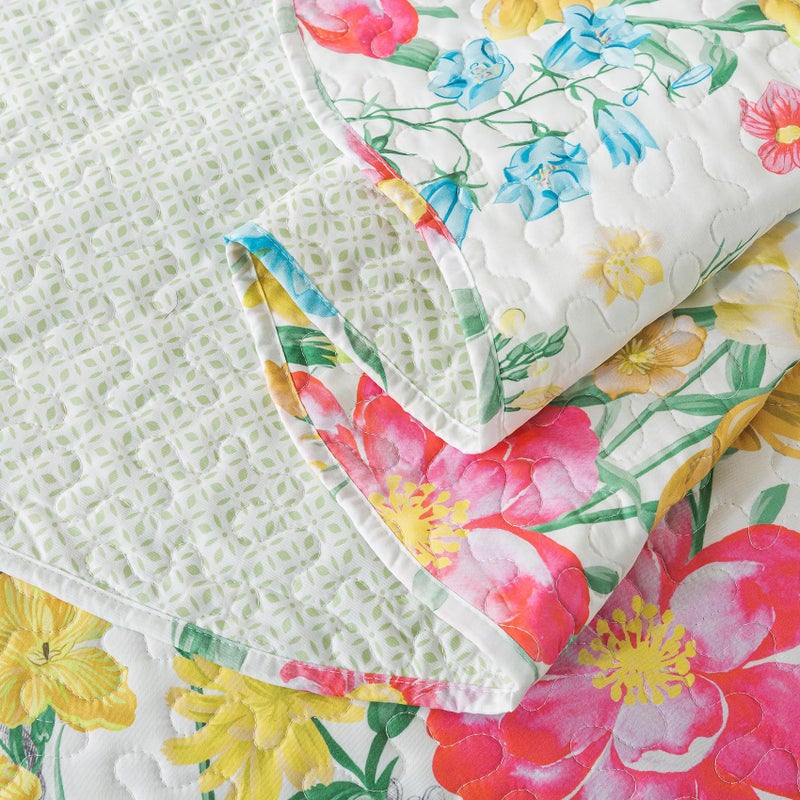 Travan Floral Quilt Queen Quilt Set, Ultra Soft Reversible Microfiber Queen Quilt Bedding Set with 1 Quilt Set and 2 Shams Yellow Flower Coverlet Set for All Season, Coreopsis-Yellow, King - Image 5