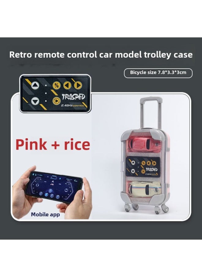 Small Remote Control Car Men's Toy Wireless Mini Beetle Alloy Toy Car Mobile Phone Remote Control-Color: Pink + Beige Beetle  - Image 1