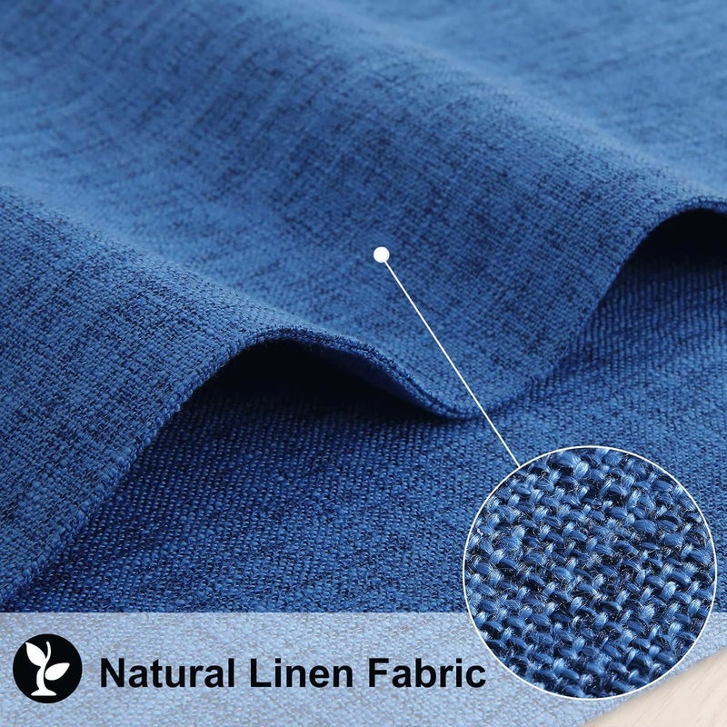 Homing أغطية طاولة من قماش القطن والكتان باللون الأزرق البحري مجموعة من 4 قابلة للغسل لمطبخ المزرعة للأماكن الداخلية والخارجية سهلة التنظيف 13 × 19 بوصة - Image 2