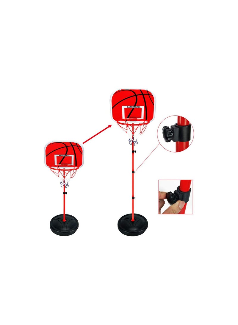 GGOOT Basketball Backboard and Hoop Set Free Standing Basketball Set Indoor Outdoor Sports Ball Toy 150cm Red - Image 5
