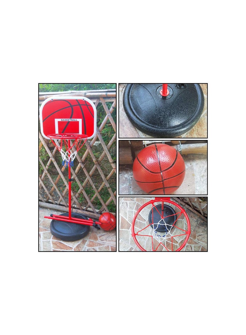 GGOOT Basketball Backboard and Hoop Set Free Standing Basketball Set Indoor Outdoor Sports Ball Toy 150cm Red - Image 4