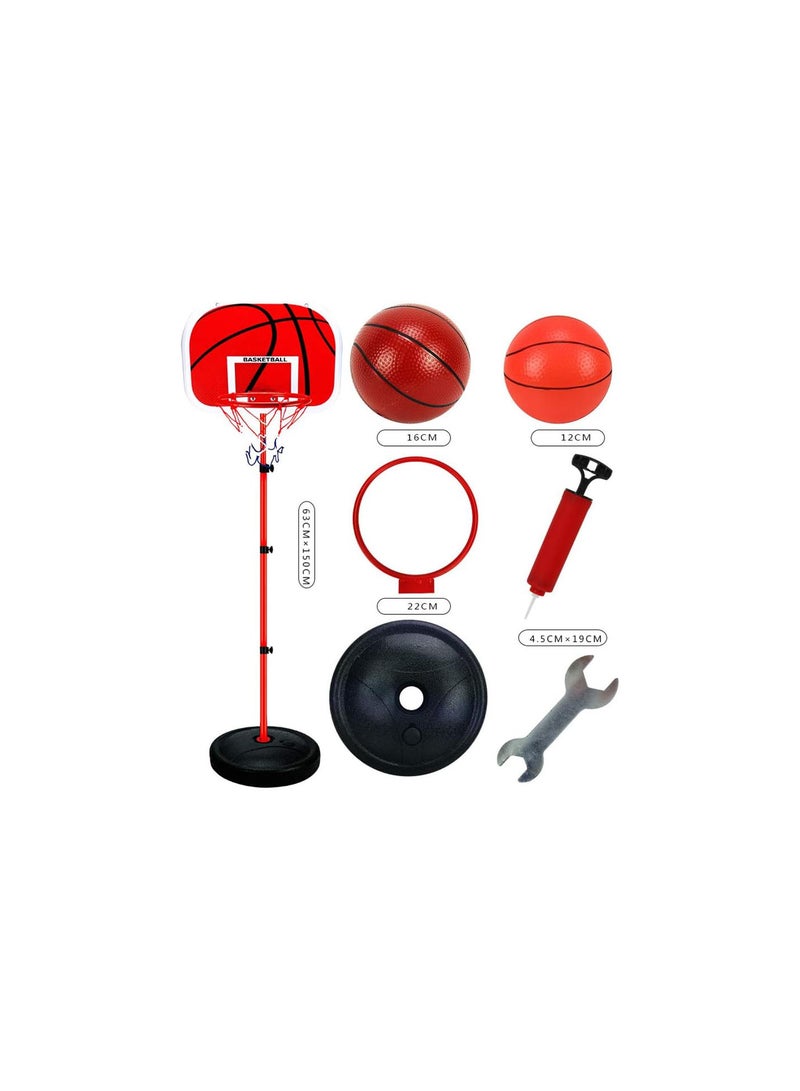 GGOOT Basketball Backboard and Hoop Set Free Standing Basketball Set Indoor Outdoor Sports Ball Toy 150cm Red - Image 2