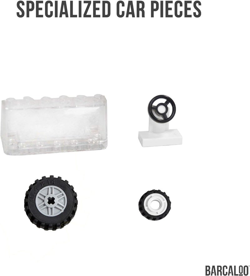 Barcaloo 400 Piece Wheels and Axles Sets, Building Bricks Car Parts and Pieces Kit - Car Building Set with Wheels, Axles & Windshields and Bonus Bricks - Image 2