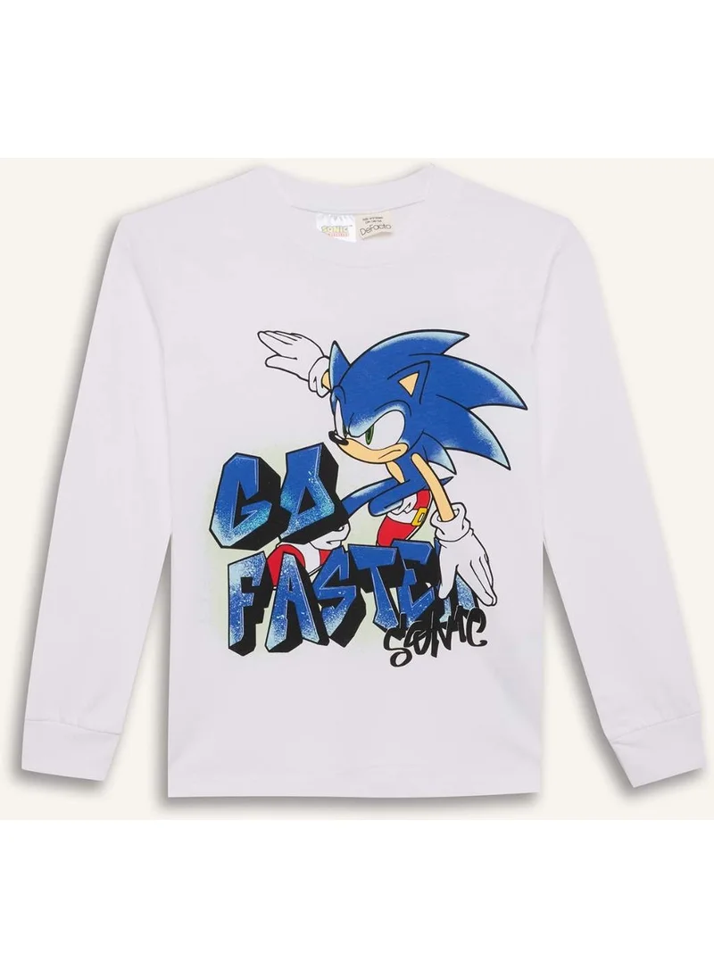 ديفاكتو Boys Pajama Set Sonic the Hedgehog Crew Neck Long Sleeve T-Shirt Long Bottom D5513A824WN