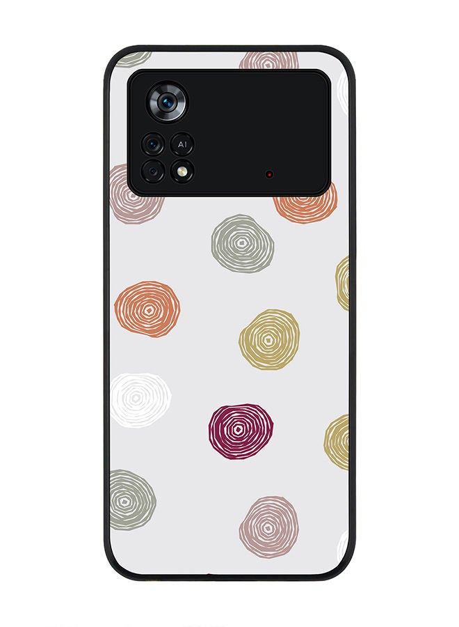 Stylizedd Rugged Black edge case for Poco M4 Pro 4G Slim fit Soft Case Flexible Rubber Edges Anti Drop TPU Gel Thin Cover - Circular Scribbles - Image 1