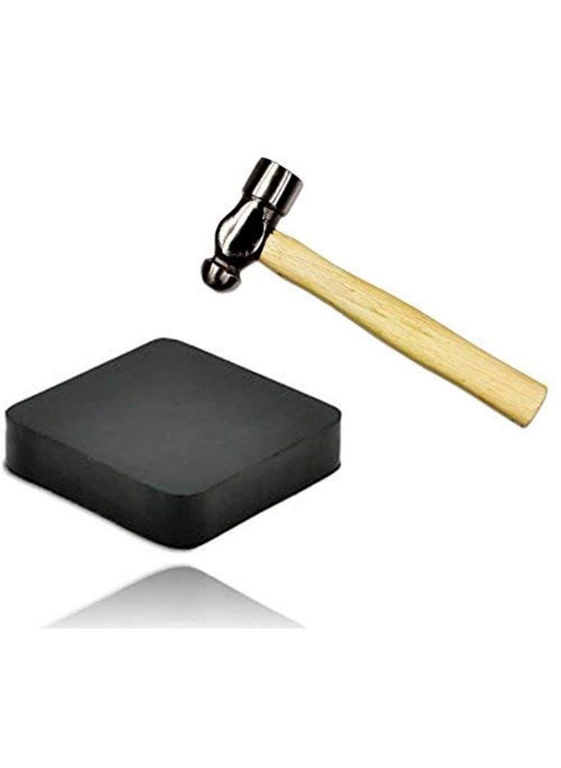 DIY Crafts Diy Crafts CT-DIY-HI-37852 Mini Hammer, 6 - Inch, With One Black Rubber Bench Block, Pack of 1, # 2 (Multicolor) 