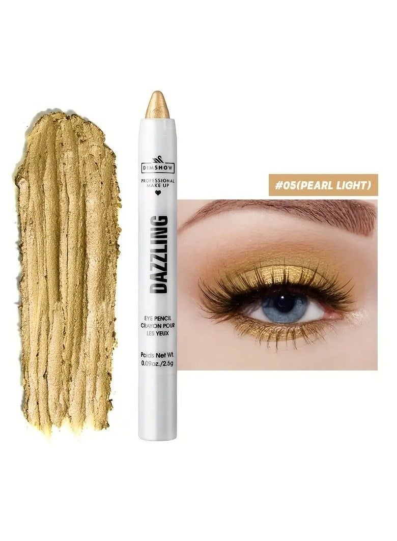 DIMSHOW Vibrant Pearl Glitter Eyeshadow Pen - Liner & Shadow Combinations - Waterproof, Sweat-Proof, Smudge-Proof, Brightening Highlighter for Music Festivals, Under Crease, Eyelid Application #5 - Image 1
