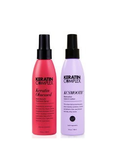 كيراتين كومبليكس - مجموعة Blow Dry Essential Smooth Kit - Keratin Obsessed، 5 أونصة سائلة + لوشن Kcsmooth Leave-In، 5 أونصة سائلة  - Image 1