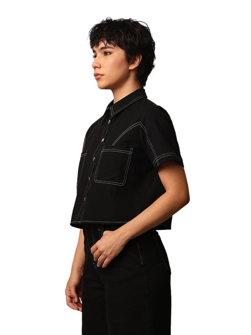 ONLY Women's Boxy Fit Black Shirt - Image 5