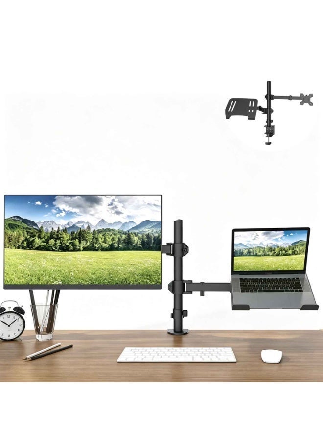 Monitor and Laptop Stand,Adjustable Stand,for 13-27" Monitor & 13-17" Laptop,With Full-motion Adjustment,for Work and Gaming,Up to 17.6 lb Per Arm - Image 1