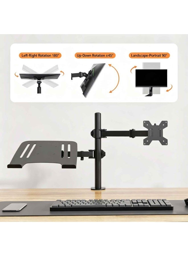 Monitor and Laptop Stand,Adjustable Stand,for 13-27" Monitor & 13-17" Laptop,With Full-motion Adjustment,for Work and Gaming,Up to 17.6 lb Per Arm - Image 3