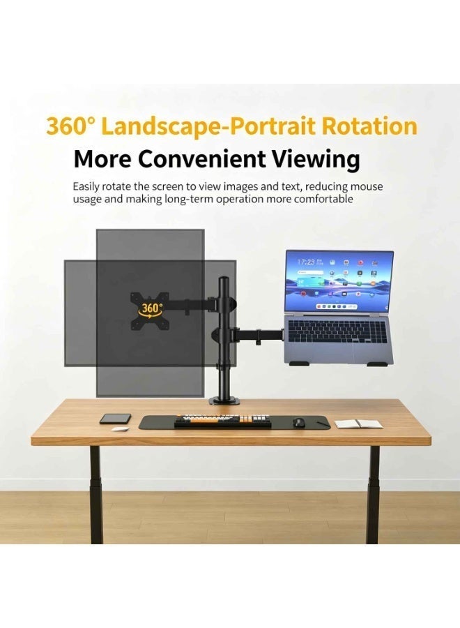 Monitor and Laptop Stand,Adjustable Stand,for 13-27" Monitor & 13-17" Laptop,With Full-motion Adjustment,for Work and Gaming,Up to 17.6 lb Per Arm - Image 5
