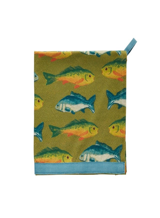 مد باي منشفة بنقشة سمكة خضراء من مود باي؛ 26 بوصة × 16 1/2 بوصة - Image 1