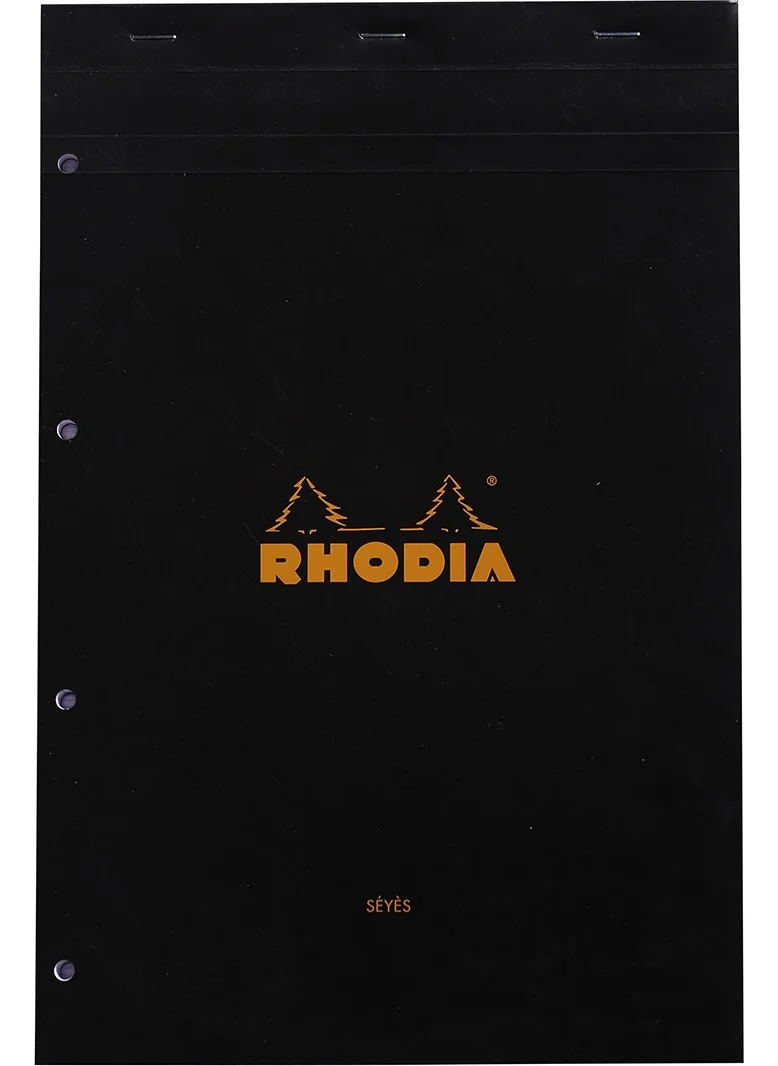 Rhodia Seyes Notepad Black Cover A4 210 x 318 mm