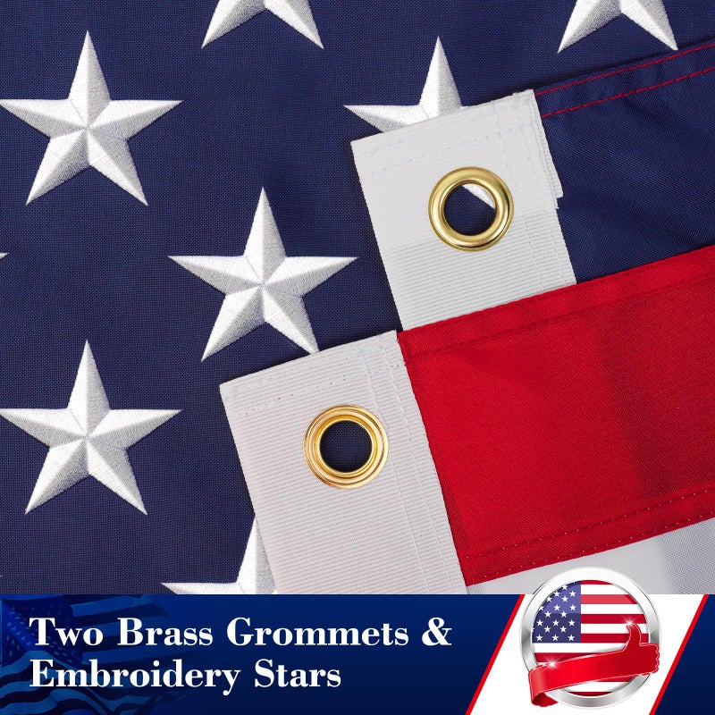 SLAVOL American Flag for Outside 3x5, Anti-Tear in Strong Winds US Flag, Durable Heavy Duty Polyester American Flags, Waterproof and Fade Resistant USA Flag for Outdoor - Image 4