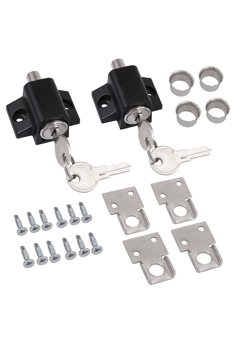 SYOSI - Sliding Patio Lock, Door Lock Reinforcer Privacy Door Latch, Sliding Patio Lock Sliding Patio Door Latches Set, Security Lock Window and Patio Door Window Bolt Sliding Universal Locks 2Pcs Black - Image 1