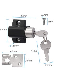 SYOSI Sliding Patio Lock, Door Lock Reinforcer Privacy Door Latch, Sliding Patio Lock Sliding Patio Door Latches Set, Security Lock Window and Patio Door Window Bolt Sliding Universal Locks 2Pcs Black  - Image 5