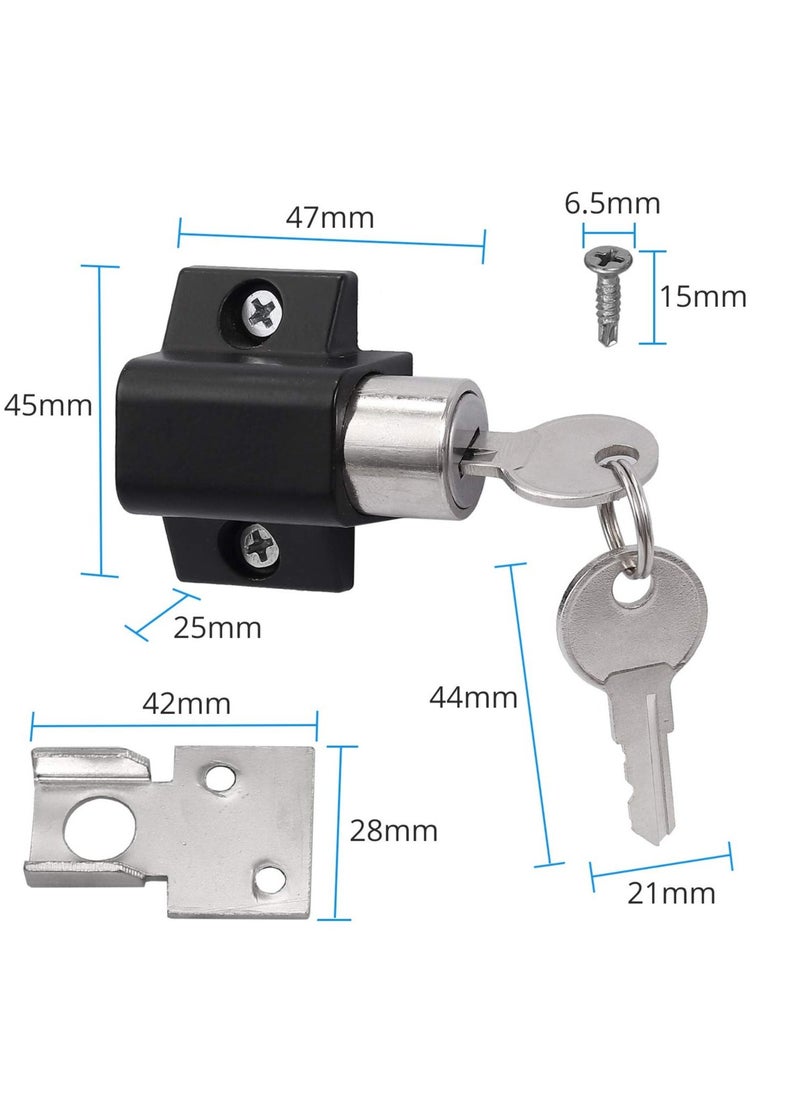 SYOSI - Sliding Patio Lock, Door Lock Reinforcer Privacy Door Latch, Sliding Patio Lock Sliding Patio Door Latches Set, Security Lock Window and Patio Door Window Bolt Sliding Universal Locks 2Pcs Black - Image 1