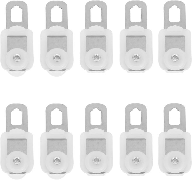 10pcs White Plastic Sliding Curtain Rollers Curtain Track Hooks Sliding Curtain Track Clips - Image 1