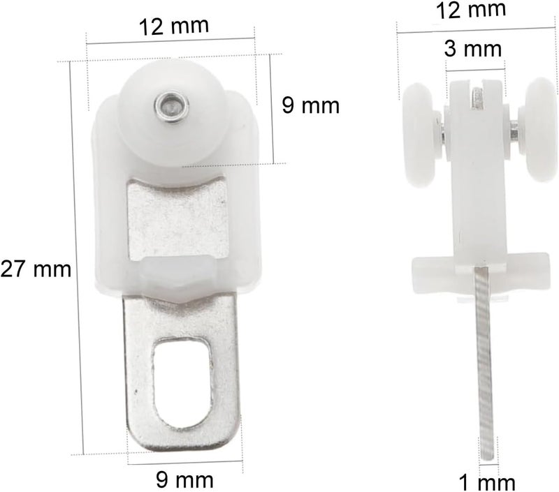10pcs White Plastic Sliding Curtain Rollers Curtain Track Hooks Sliding Curtain Track Clips - Image 2