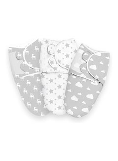 3 Pcs Newborn Swaddle Blanket Wrap 0-3 Months 100% Breathable Cotton Swaddlers Sleep Sack with Adjustable Wings for Baby Boys and Girls