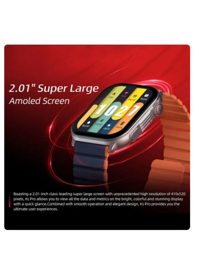 كيسلكت Kieslect Ks Pro ساعة ذكية 2.01 بوصة AMOLED HD عرض بلوتوث الاتصال ومراقبة معدل ضربات القلب ساعة ذكية رياضية للرجال والنساء  - Image 4
