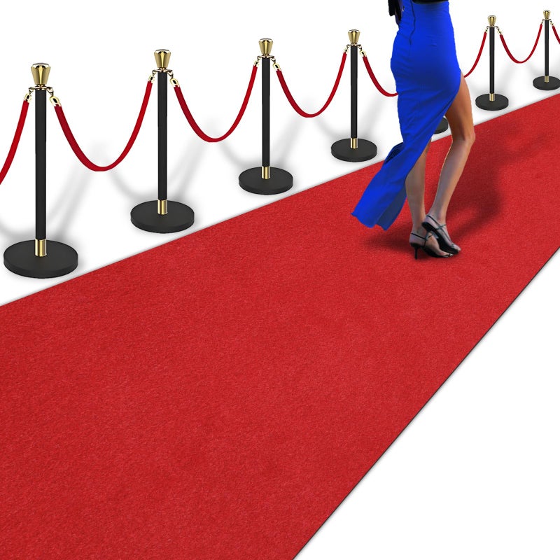 PBHEPJ 4ft x 10ft Extra Thick Red Carpet Runner for Party NonSlip TPR Rubber Backed red Rug Wedding and Events Decorations Reusable