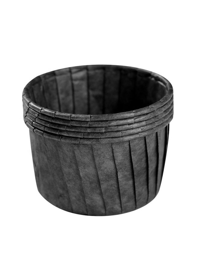 Roll-up Cupcake Cups Oil-proof Paper Holder Mold Cup Holder Special Oven High Temperature Baking Small Marfen Cup-Color:Black Roll Cup (50) Without Lid - Image 1