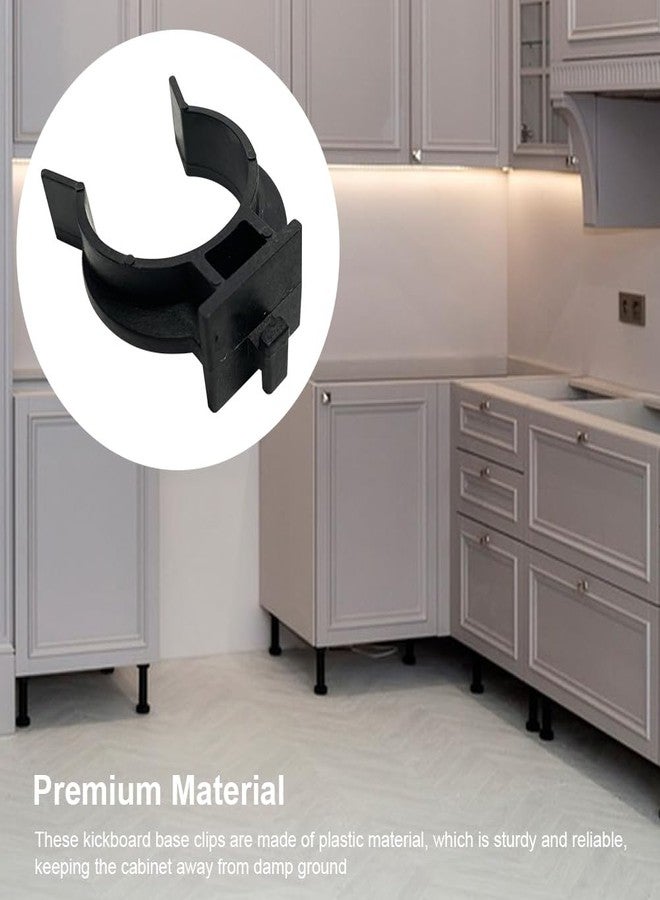 EMVANV 12pcs Plinth Clips, Kitchen Kick Board Plinth Clips Kitchen Leg Plinth Clips Cabinet Leveler Leg Toe Kick Clip for Sofa Cabinets Table, Black - Image 4
