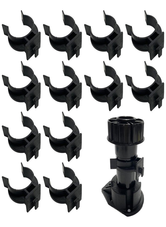 EMVANV 12pcs Plinth Clips, Kitchen Kick Board Plinth Clips Kitchen Leg Plinth Clips Cabinet Leveler Leg Toe Kick Clip for Sofa Cabinets Table, Black - Image 1