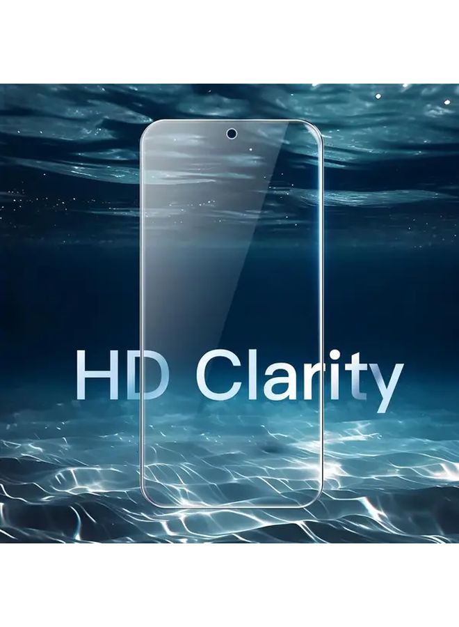 واقي شاشة من الزجاج المقوى ثلاثي القطع لجهاز Galaxy S25 FE، شفاف عالي الوضوح، مقاوم للخدوش، تغطية كاملة. - Image 5