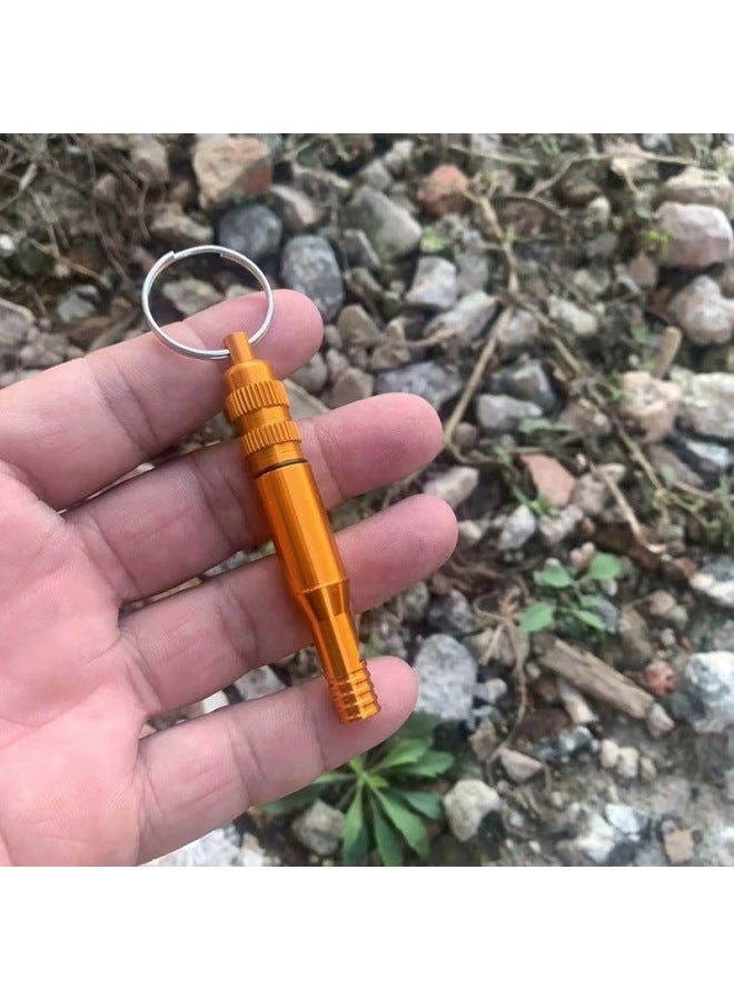 Generic Aluminum Alloy Multi-function Whistle Sealed Cabin Emergency Survival Whistle Emergency Survival Whistle Emergency Medicine Tank-Color:Gold - Image 1