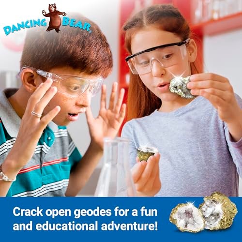 DANCING BEAR 25 Break Your Own Geodes, (Medium 1-1.5") 90% Hollow, Crack Open & Discover Amazing Surprise Crystals Inside! Educational Info and Instructions Included, Fun Party Favors & Prizes - Image 3
