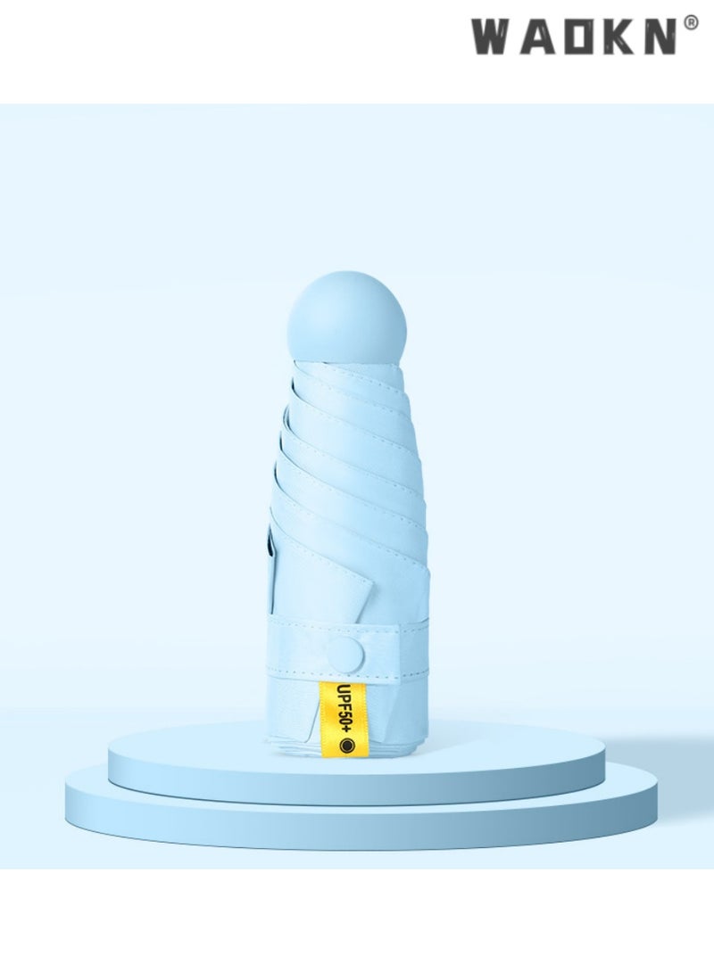 دبليو أيه أو كي أن محمول مظلة صغيرة ، 6 أضلاعه ، صغيرة وخفيفة الوزن ، يمكن أن تحمي ضد الأشعة فوق البنفسجية والتظليل والمطر ، مثالية جيب حجم مظلة ، ومناسبة للسفر والاستخدام اليومي  - Image 1