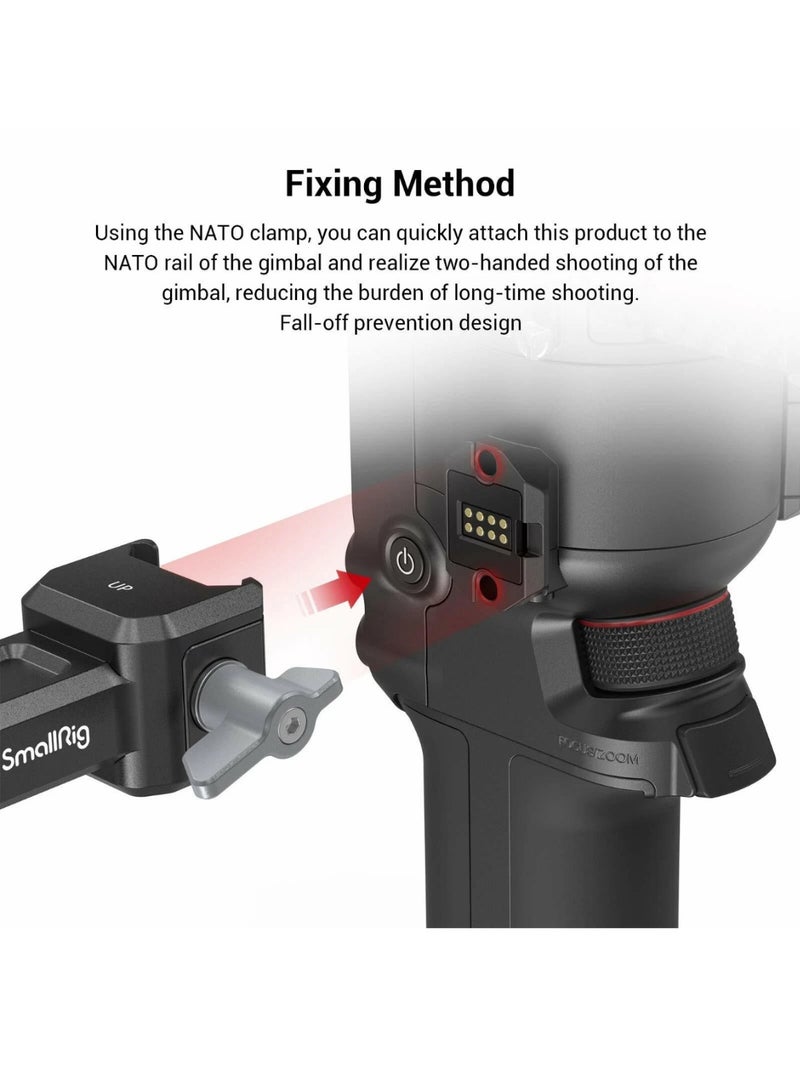 SmallRig 3027 Aluminum Side Handle for DSLR & Mirrorless Camera Cages – Adjustable, Ergonomic Grip with Cold Shoe & Accessory Mounts - Image 3