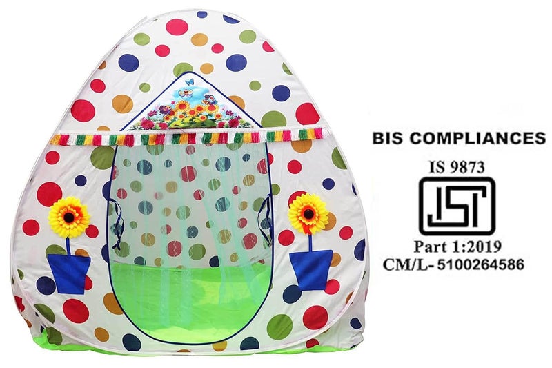 HOMECUTE Foldable Popup Big/Jumbo Size Play Tent House for Kids,Outdoor & Indoor Use, 3 Year to 12 Years 110 x 110 x 120 cm (Big Size Printed) - Image 2