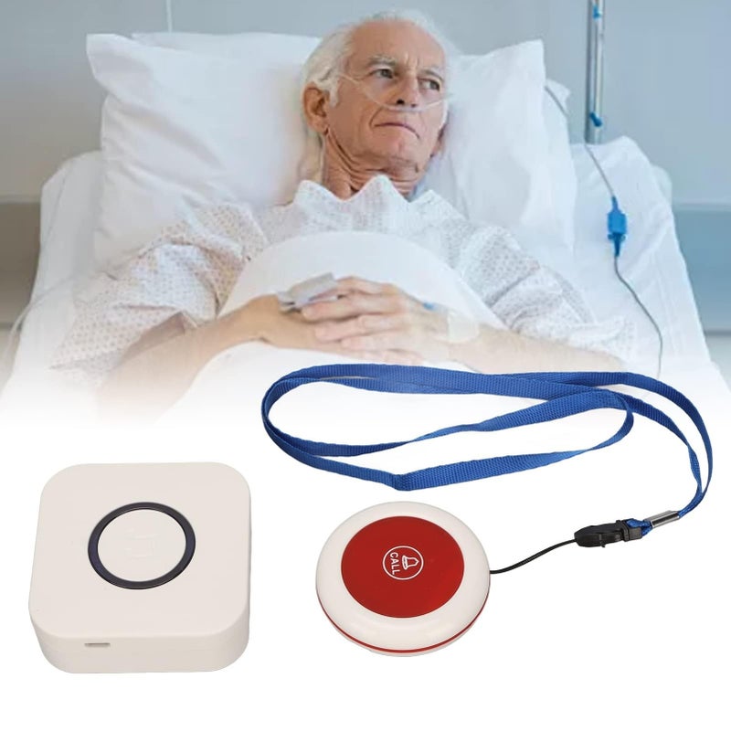 Wireless Caregiver Pager Intelligent Calling System 2 Distress Call Buttons/Transmitters 2 Receivers Nurse Call Alert Patient Help System Home/Personal Care Pager - Image 4