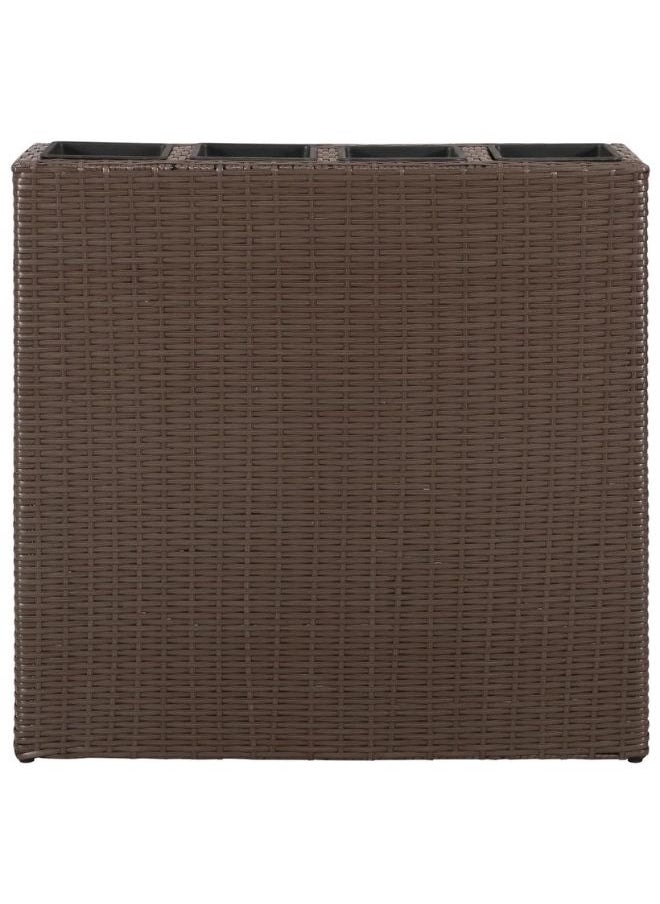 vidaxl vidaXL Garden Raised Bed with 4 Pots 2 pcs Poly Rattan Brown(2x41085)  - Image 2