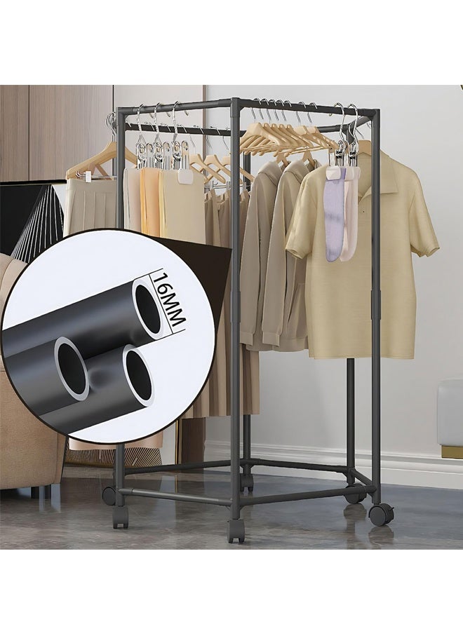 HOMESTAR Clothing Racks for Hanging Clothes，Sturdy Hexagonal Rolling Clothes Rack with Wheels - 360° Swivel Lockable Garment Rack, Rust-Resistant Metal Clothing Storage for Bedroom, Laundry Room, Balcony - Image 5