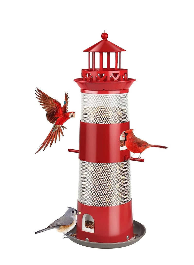 Zikra Bird Feeders for Outdoors Hanging Squirrel Proof Wild Bird Feeders for Outside Metal Bird Seed Feeder for Small Birds 4 lbs Large Capacity for Cardinal Finch Sparrow Blue Jay - Image 1