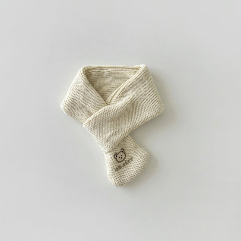 Cute Bear Knit Baby Hat Autumn Winter 2024 Newborn Caramel scarf  - Image 4