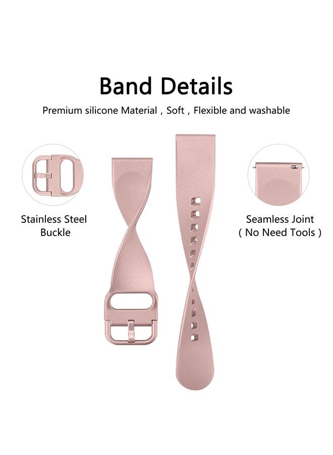 YILED أحزمة ساعة سيليكون قابلة للإزالة بسرعة 20 مم 22 مم، حزام ساعة رياضي ناعم بديل للنساء والرجال (22 مم، أسود + أحمر نبيذي + وردي ذهبي) - Image 1