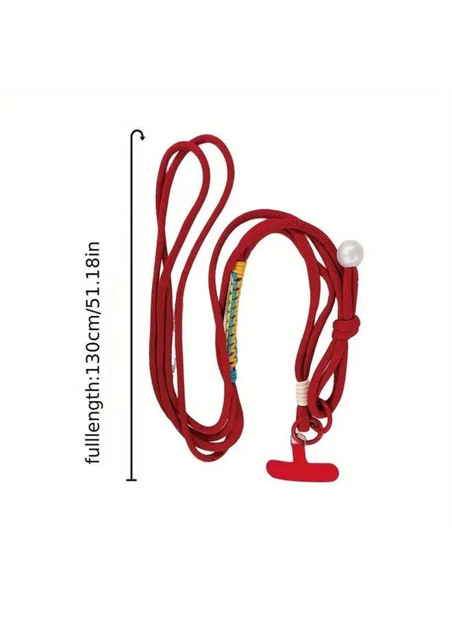 Red Adjustable Anti Loss Phone Lanyard with Clip for Women Hands Free Travel Essential - Image 4