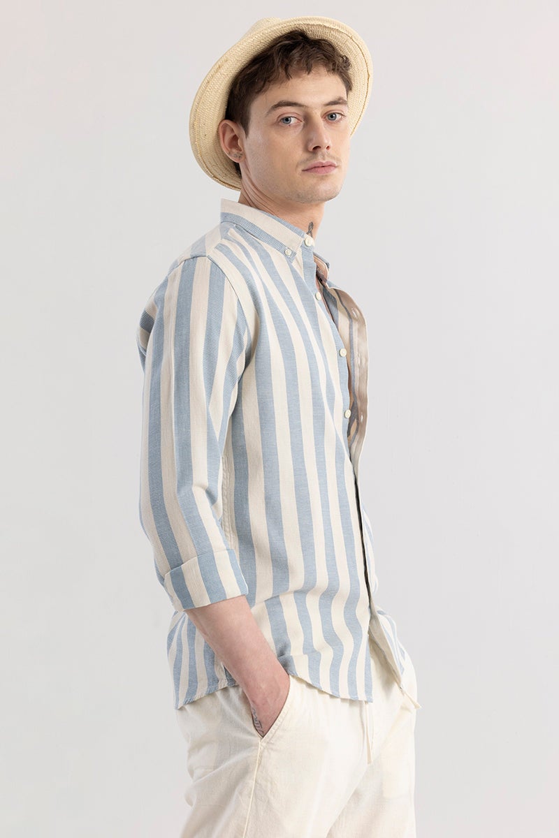SNITCH Aurora Light Blue Stripe Shirt - Image 4