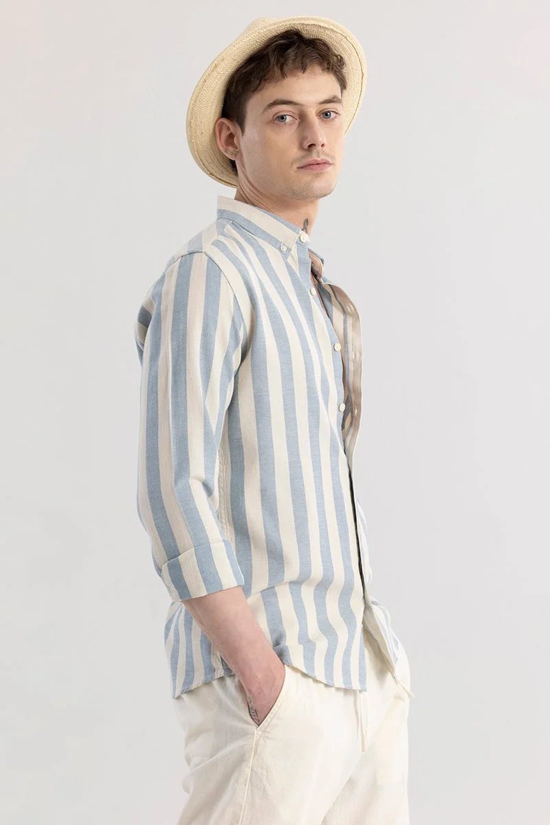SNITCH Blue Aurora Light Blue Stripe Shirt for Men | Best Price UAE