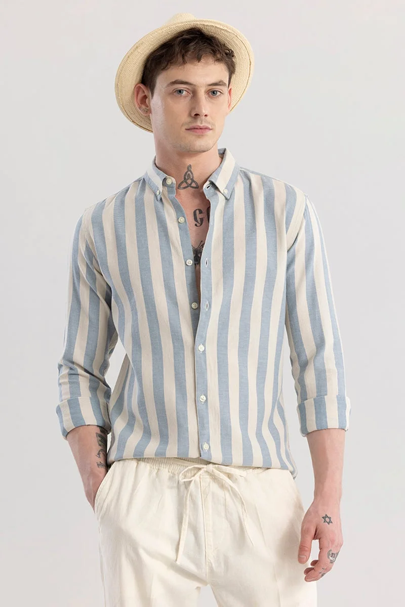 SNITCH Aurora Light Blue Stripe Shirt